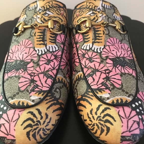 Gucci Princetown Tiger Flat Mule Loafers 37 - Picture 7 of 7